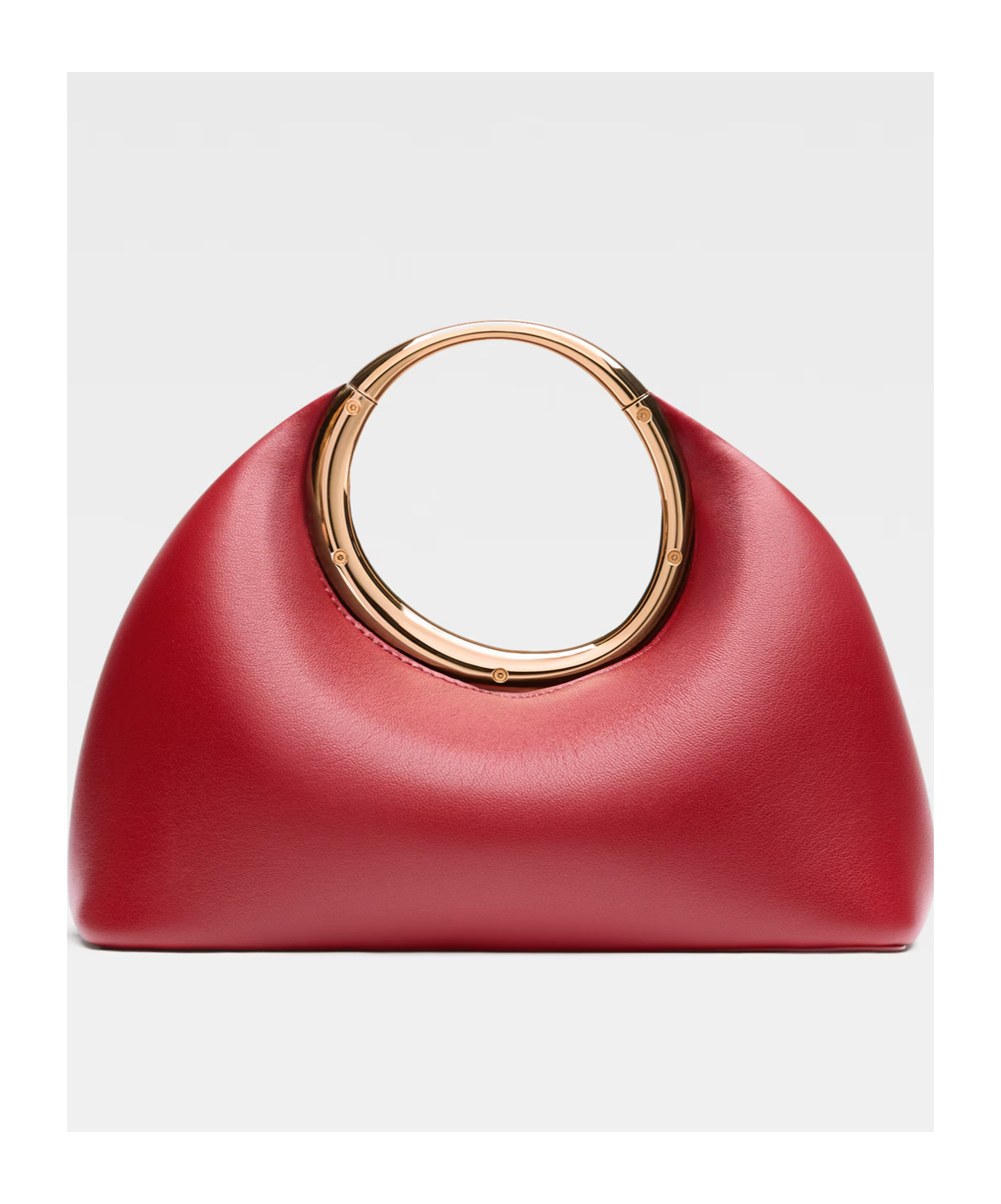 Jacquemus Le Petit Calino Ring Leather Top-handle Bag In Red