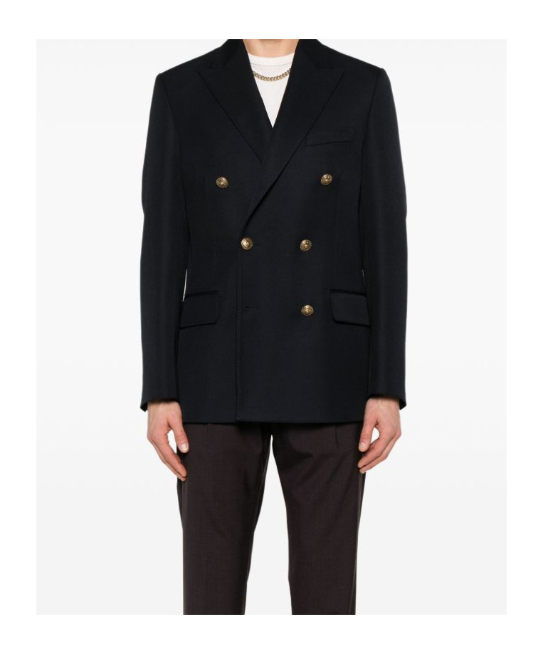 Golden Goose Double Breasted Gabardine Blazer In Black