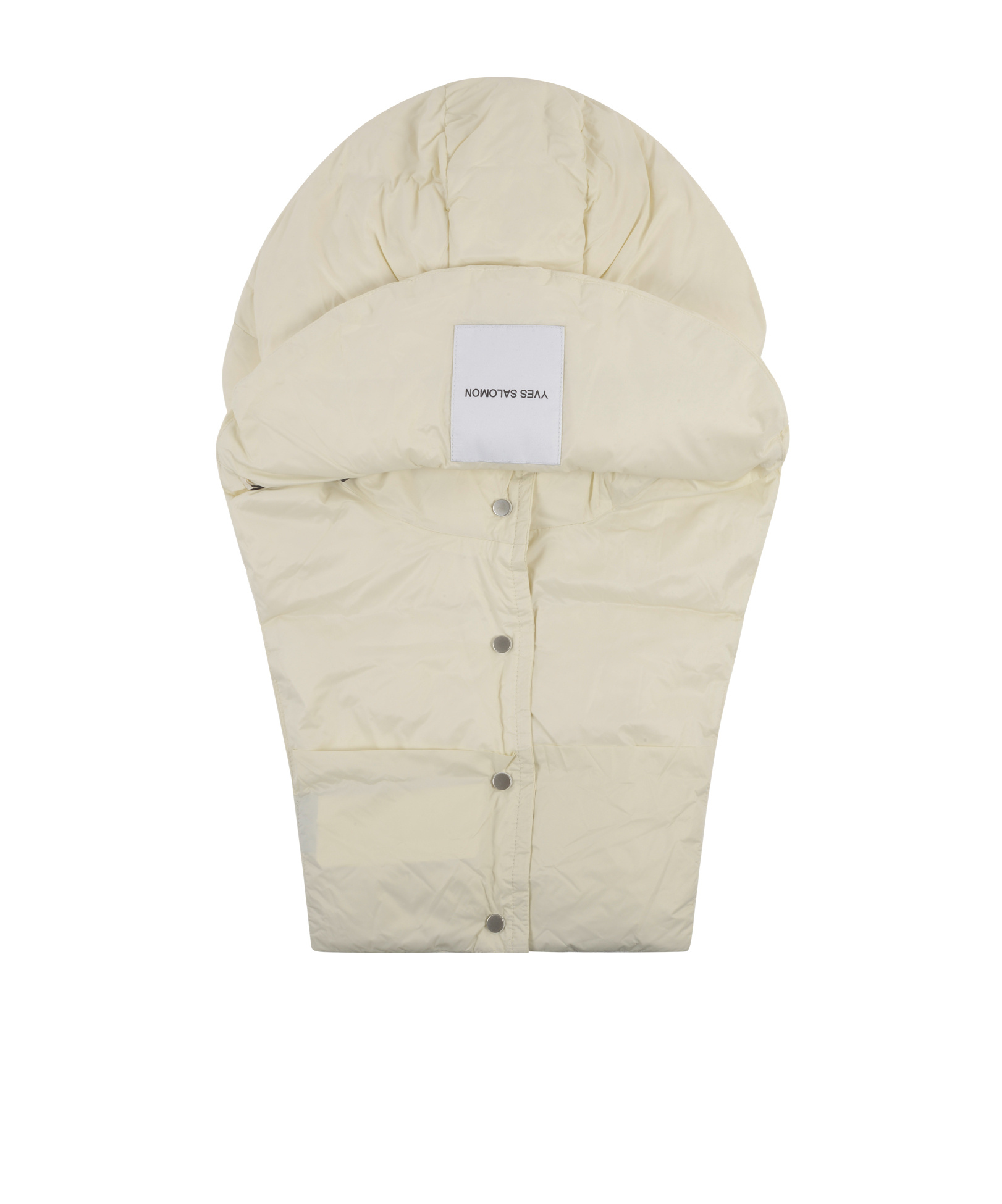 Yves Salomon Padded Hooded Bib In Nude