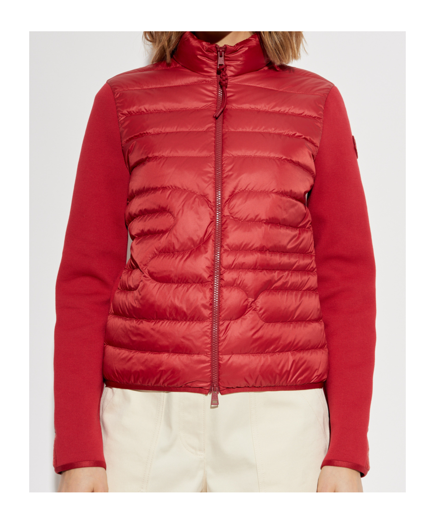 Moncler Long-sleeved Cardigan In Red