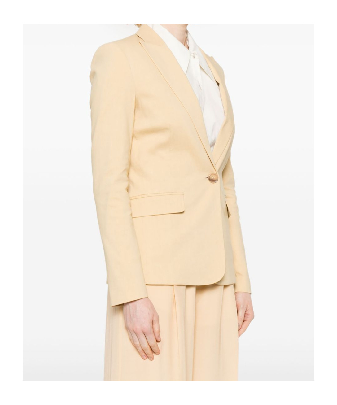 Pinko Yellow Tailored Jacket With Notched Lapels In Giallo Canna