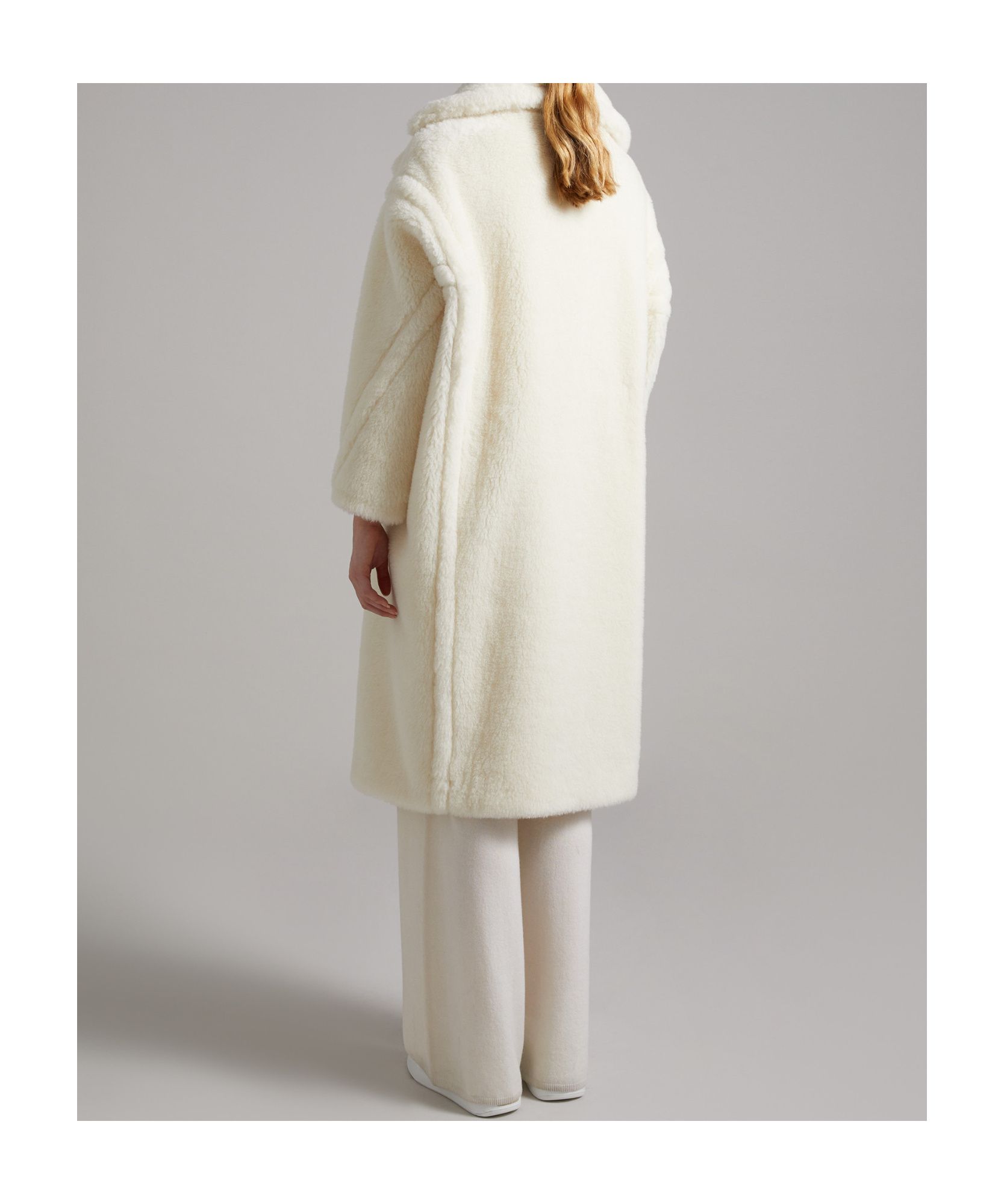 Max Mara Teddy Bear Icon Double-breasted Coat In White