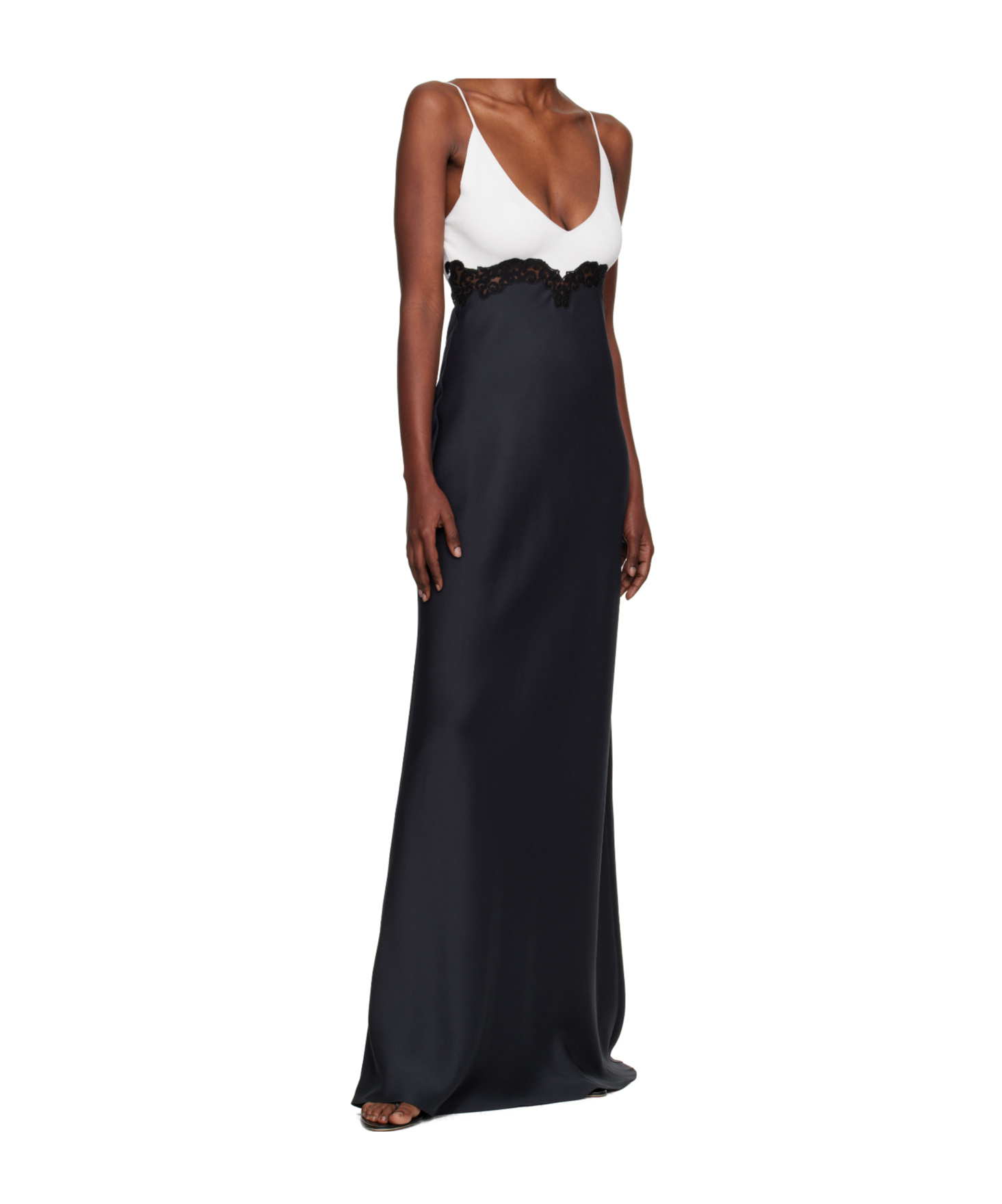 Gabriela Hearst Amaryllis Colour-block Silk-crepe Maxi Dress In Blue
