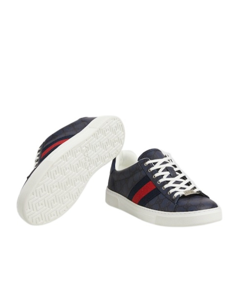 Gucci Ace Leather Sneakers With Lateral Web Band