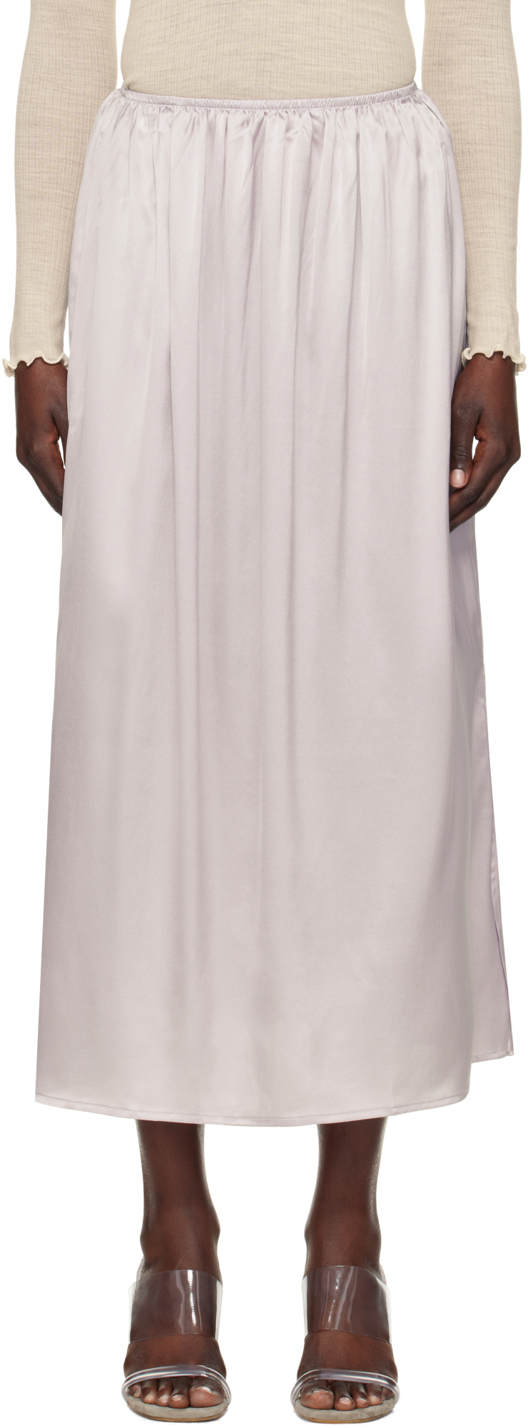 Baserange Purple City Midi Skirt In Pink