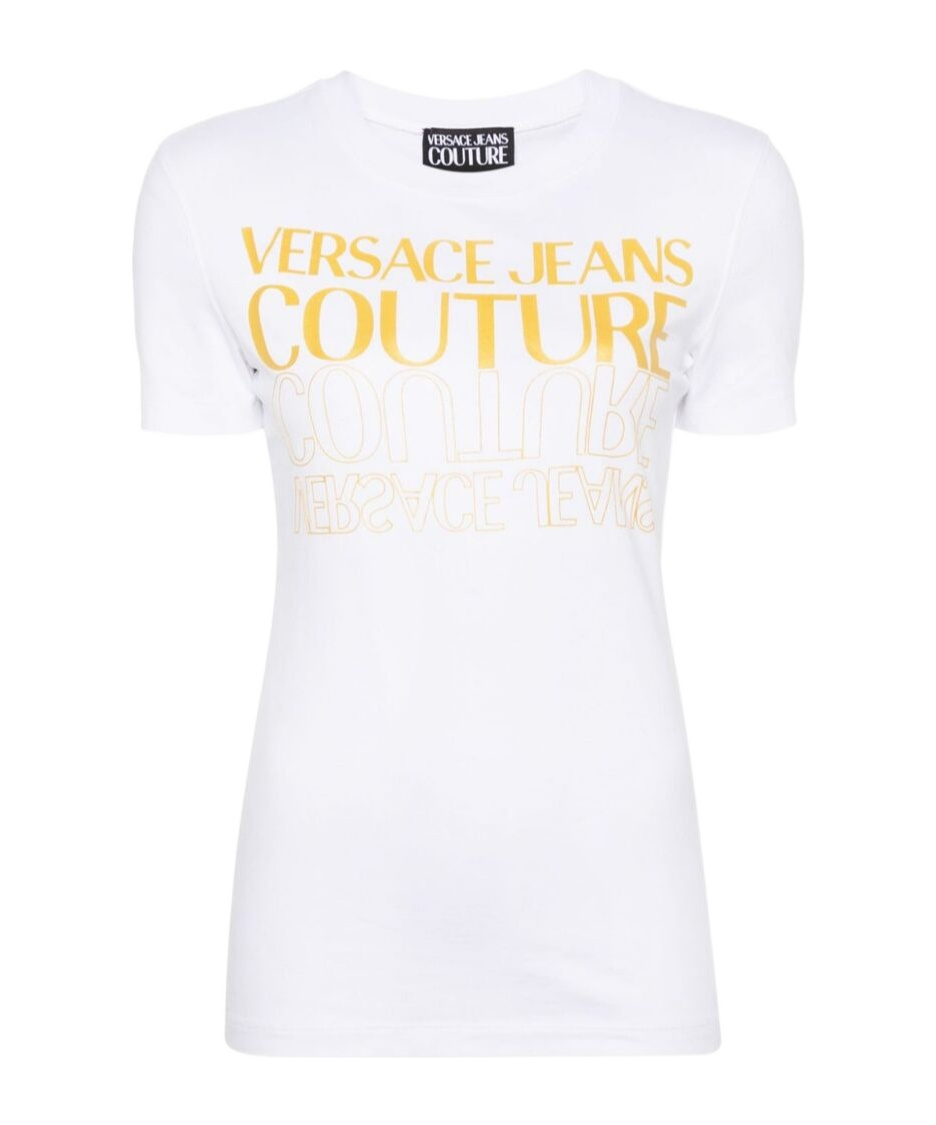 Versace Jeans Upside Down-logo Cotton T-shirt In White