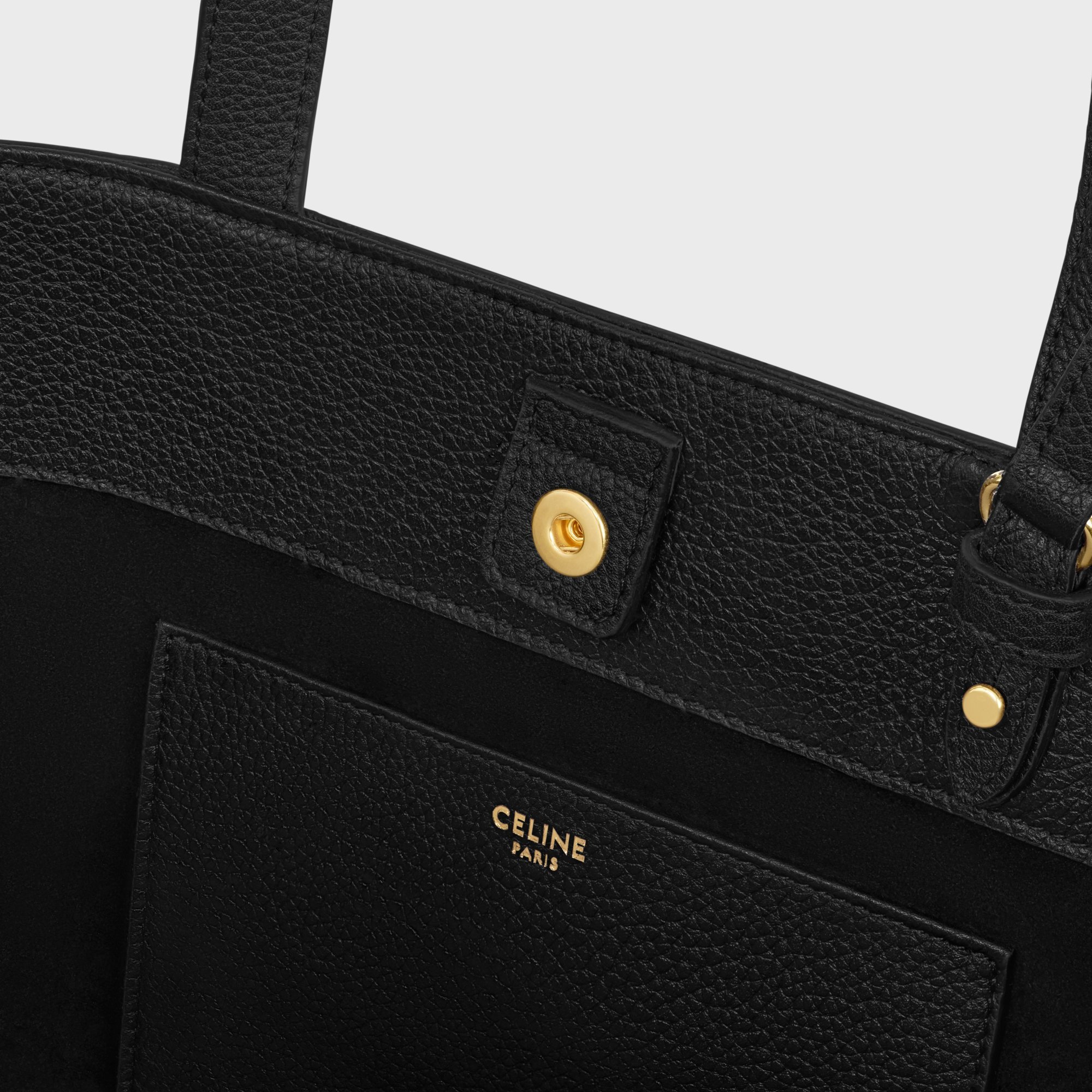 Celine Mini Cabas Anais Cuir Triomphe In Grained Calfskin In Black
