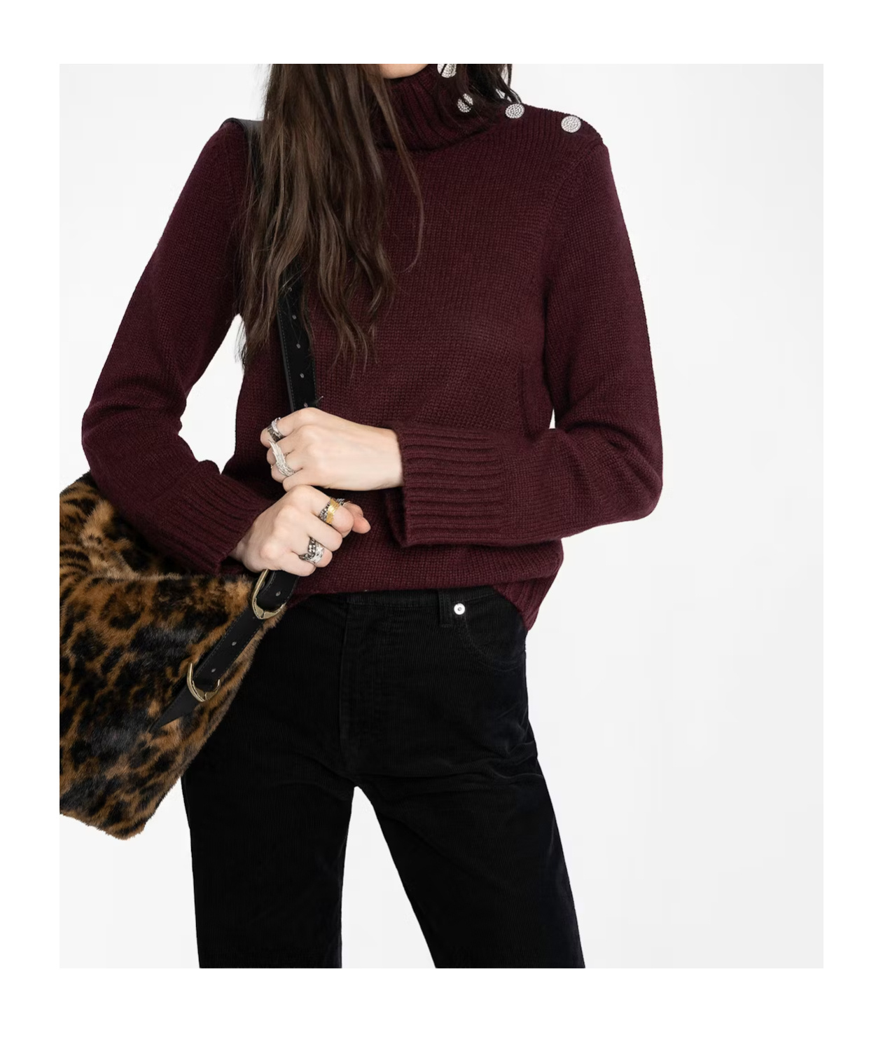 Zadig & Voltaire Turtleneck Sweater In Burgundy