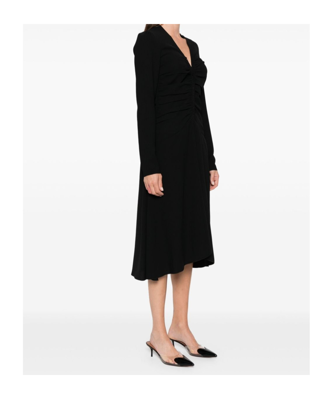 N°21 Draped Midi Dress In Black