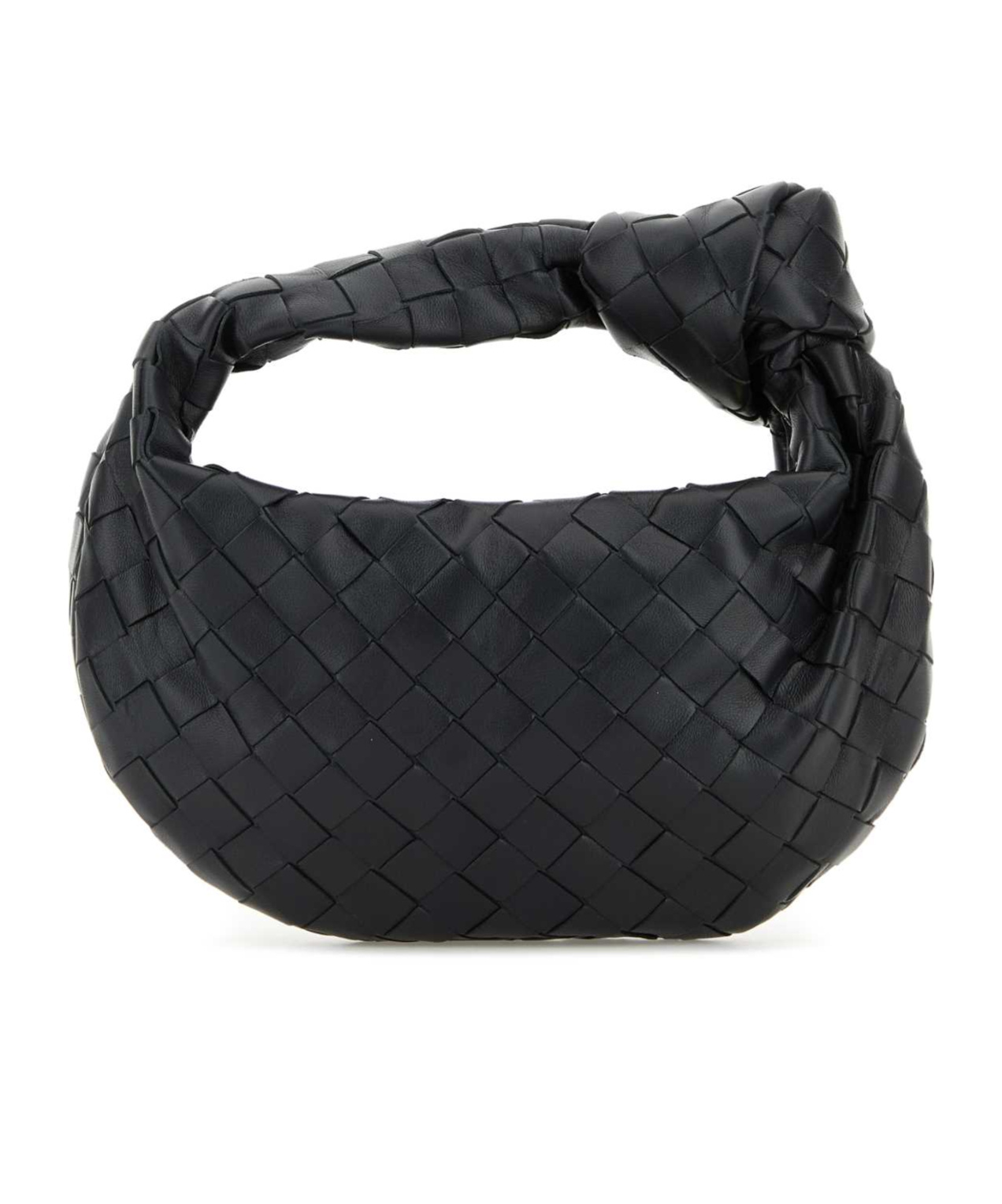 Bottega Veneta Women Mini Jodie Leather Handbag With Intrecciato Motif In Black