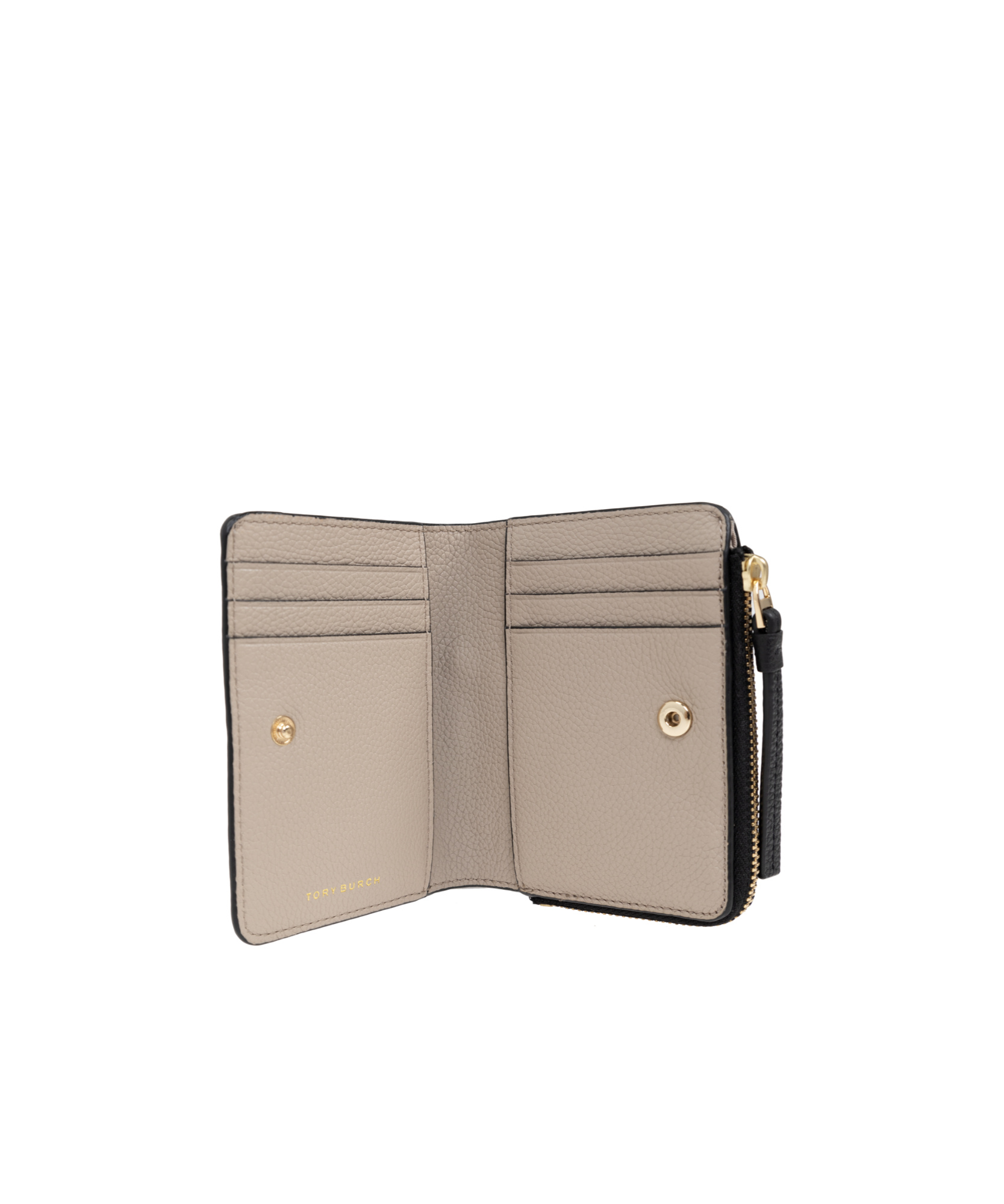 Tory Burch Logo-patch Leather Wallet In Black