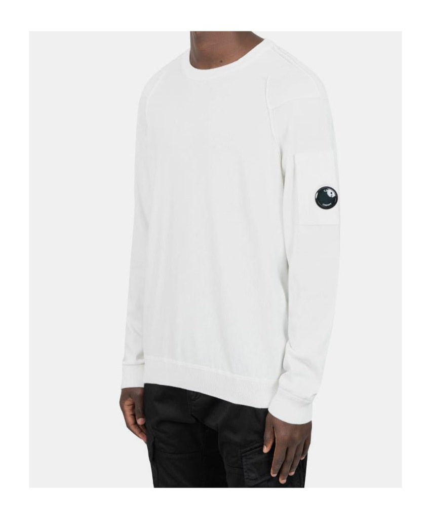 C.p. Company Logo Sweatshirt In White