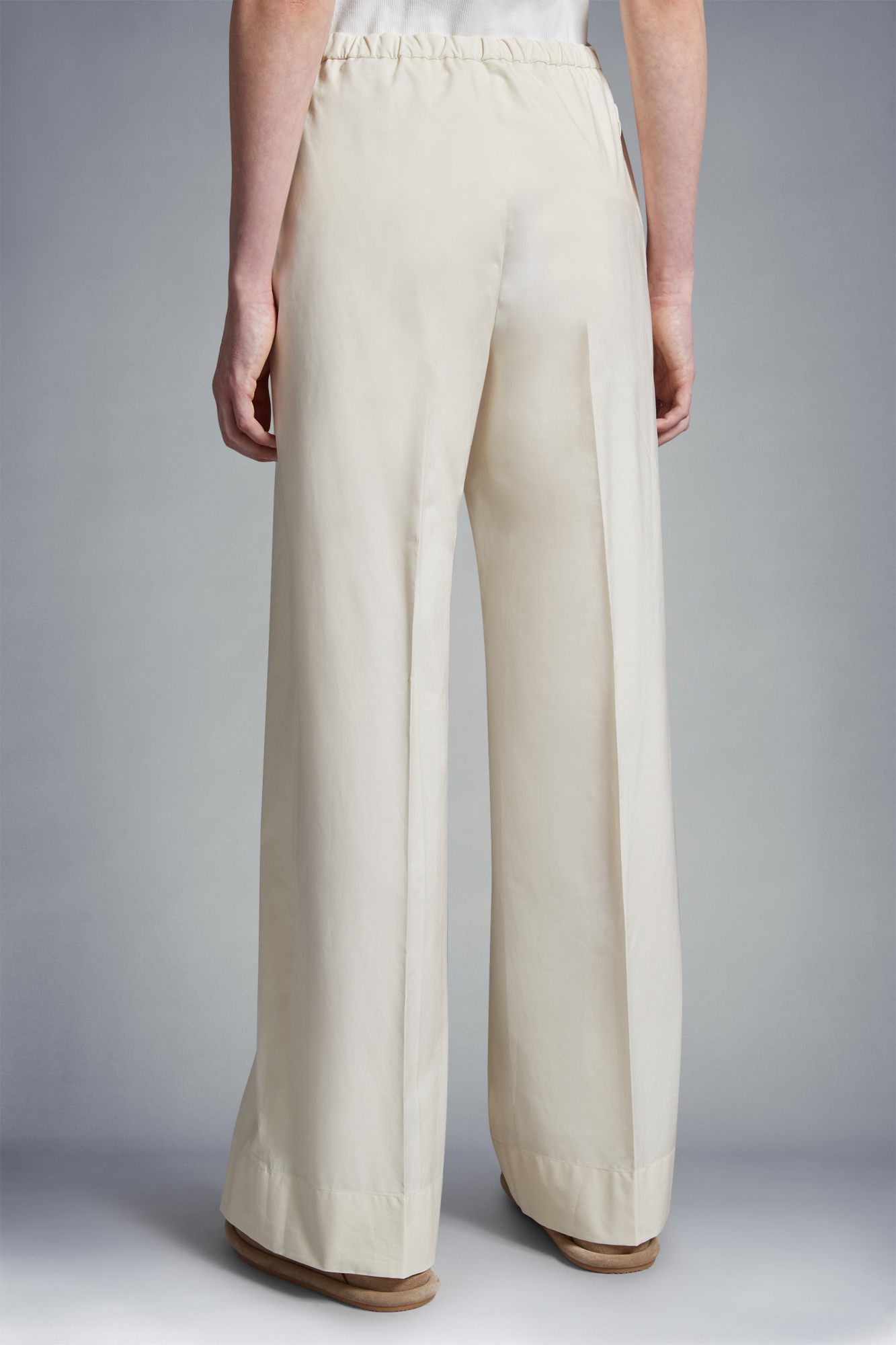 Shop Moncler Poplin Trousers In Nude