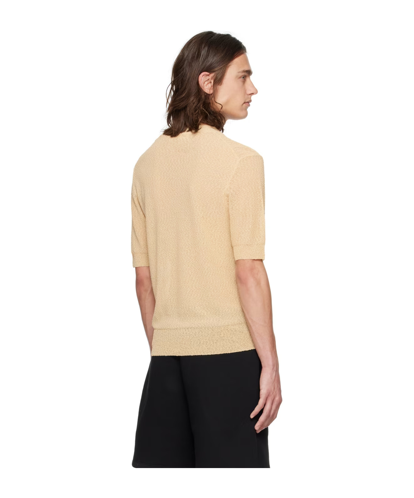 Shop Ami Alexandre Mattiussi T-shirt With Round Neck And Middle Sleeves In Yellow