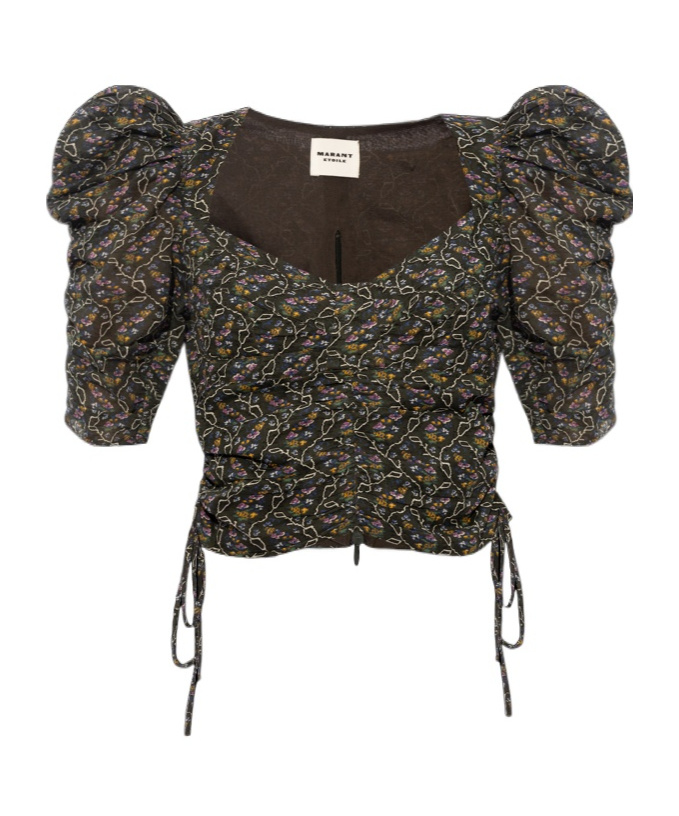 ISABEL MARANT ÉTOILE ISABEL MARANT ÉTOILE GALAOR FLORAL PRINTED CROPPED TOP