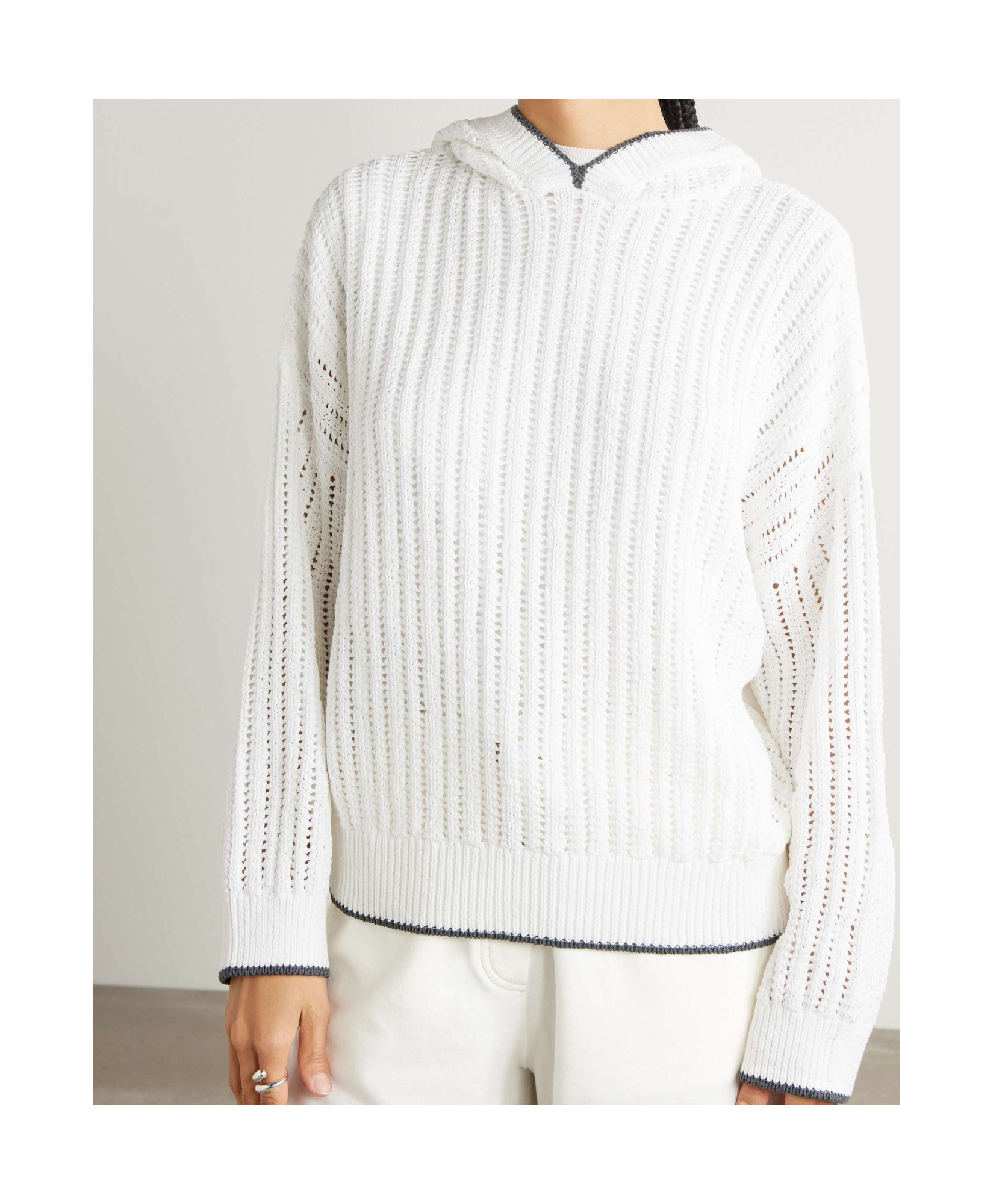 Brunello Cucinelli Monili-embellished Jumper In White