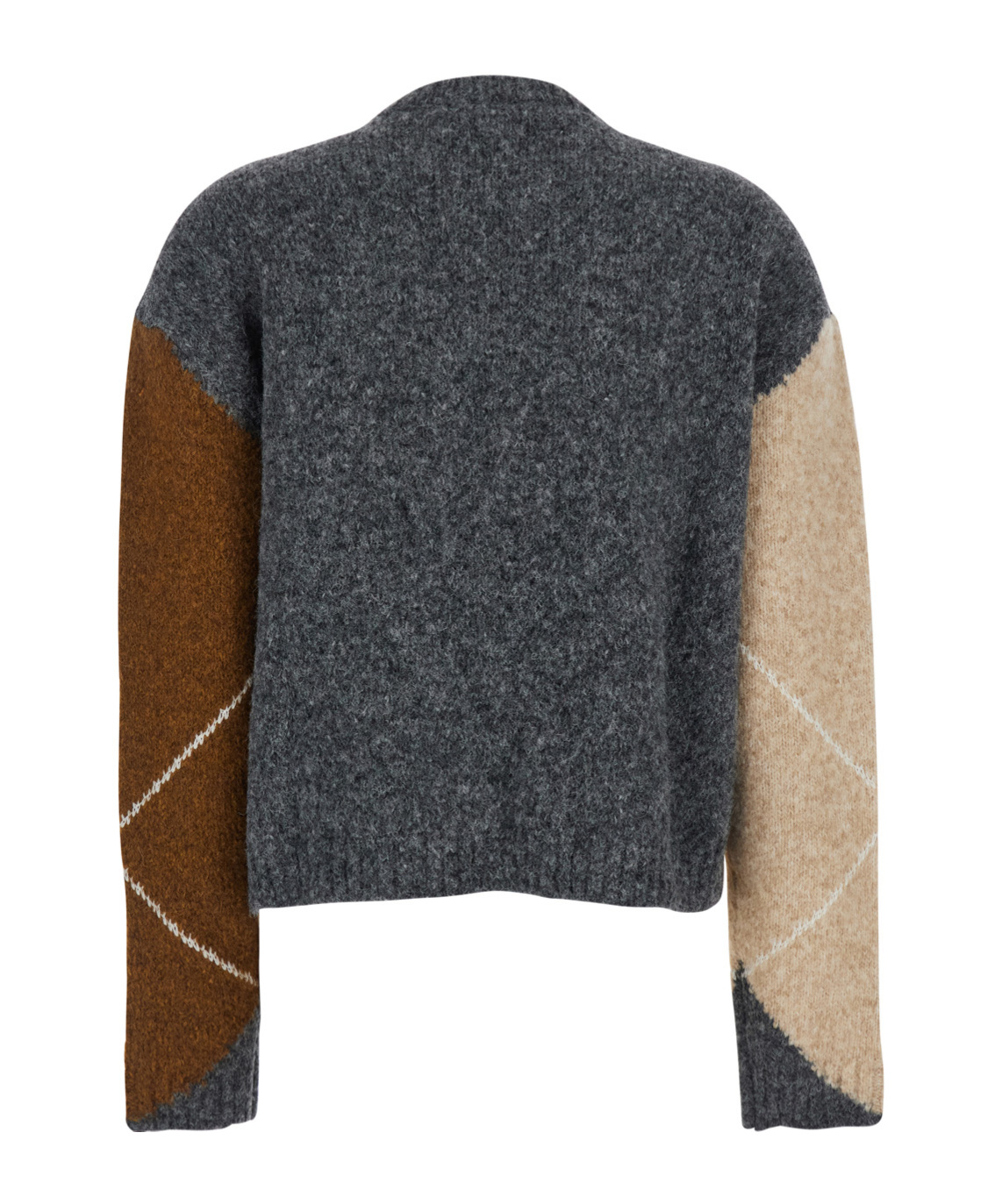 Semicouture Brown Sweater With Round Neck And All-over Argyle Motif In Wool Blend Woman In Multi