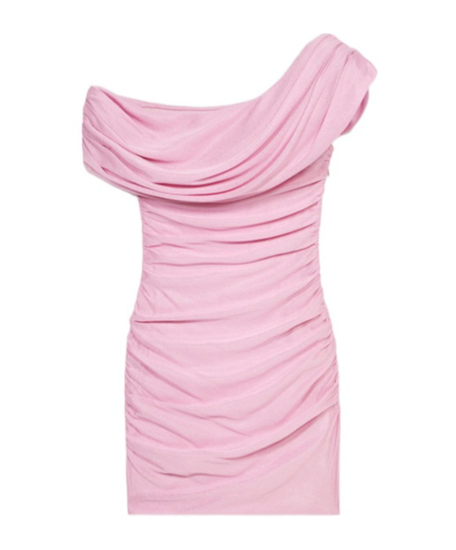 Blumarine Pink One-shoulder Maxi Dress In Pink