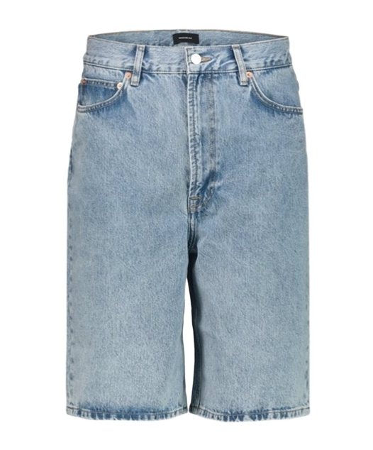 Wardrobe.nyc Low Rise Denim Shorts In Blue