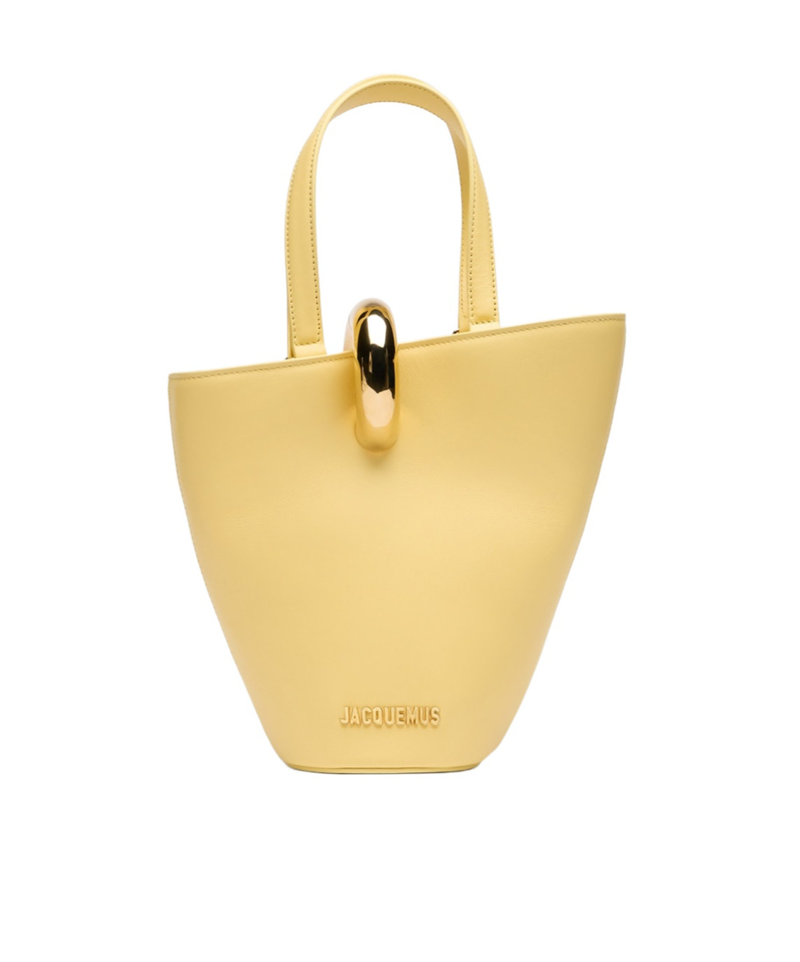 Jacquemus Le Petit Bambola Leather Bucket Bag In Light Yellow 210