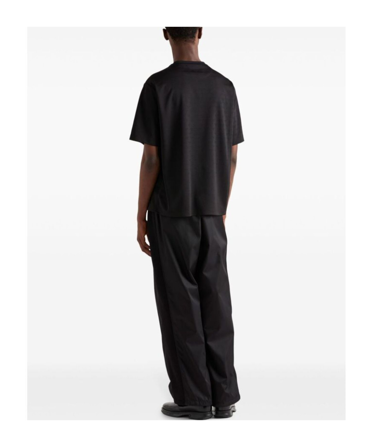 Prada Technical-jersey T-shirt In Black