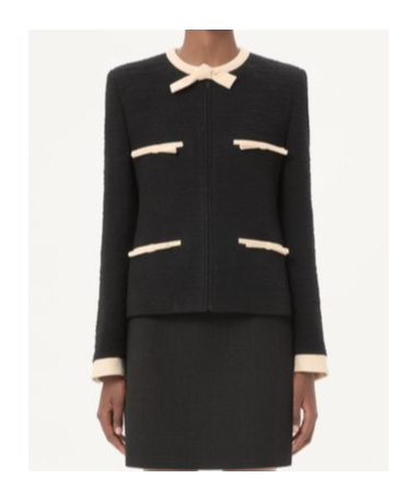 Valentino Wool Tweed Jacket In Black