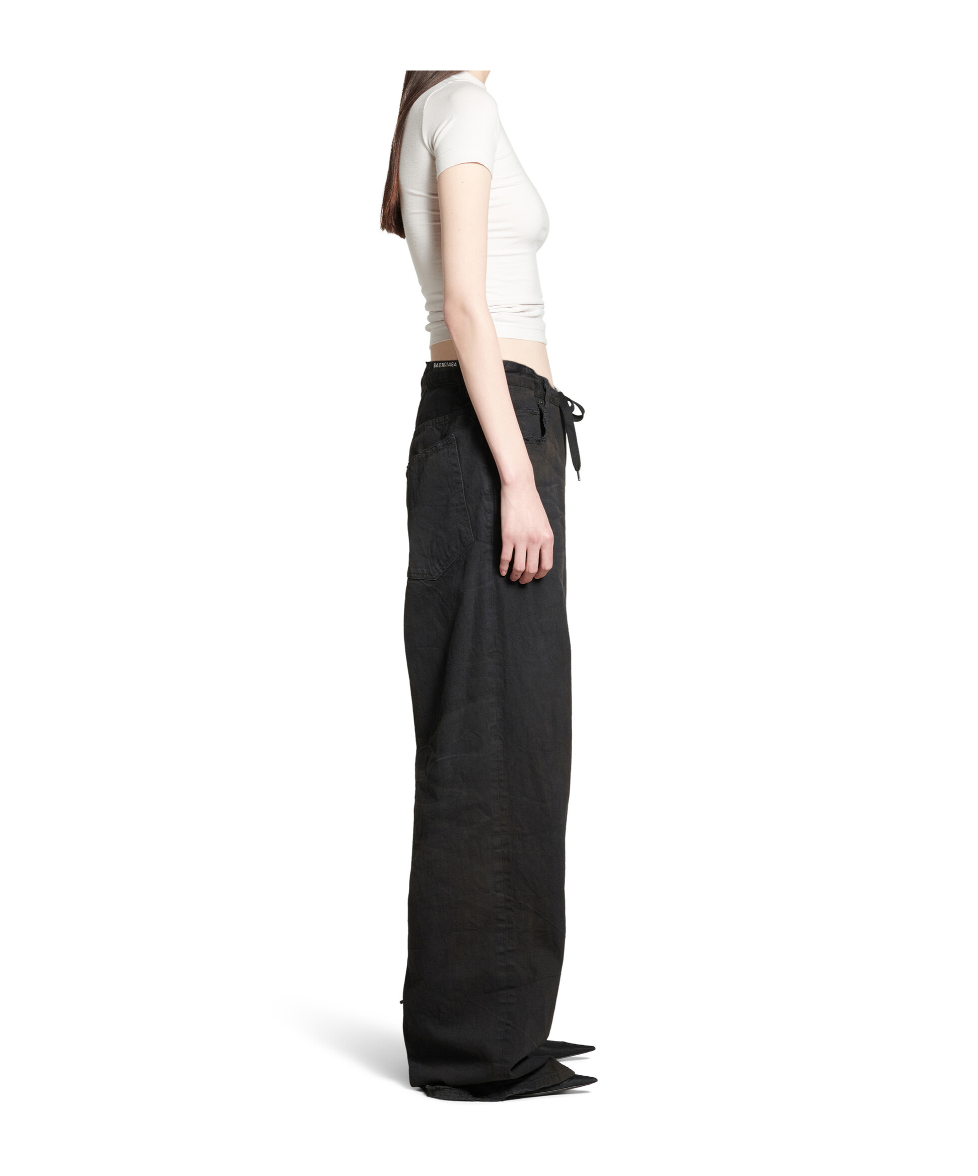Balenciaga Beverly Hills T-shirt With Rib Knit Crewneck In White