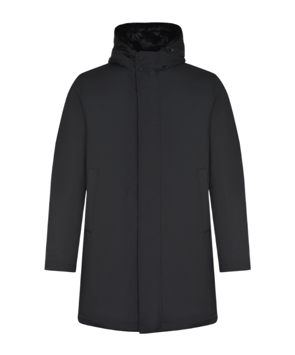 Herno Long-sleeved Coat In Black