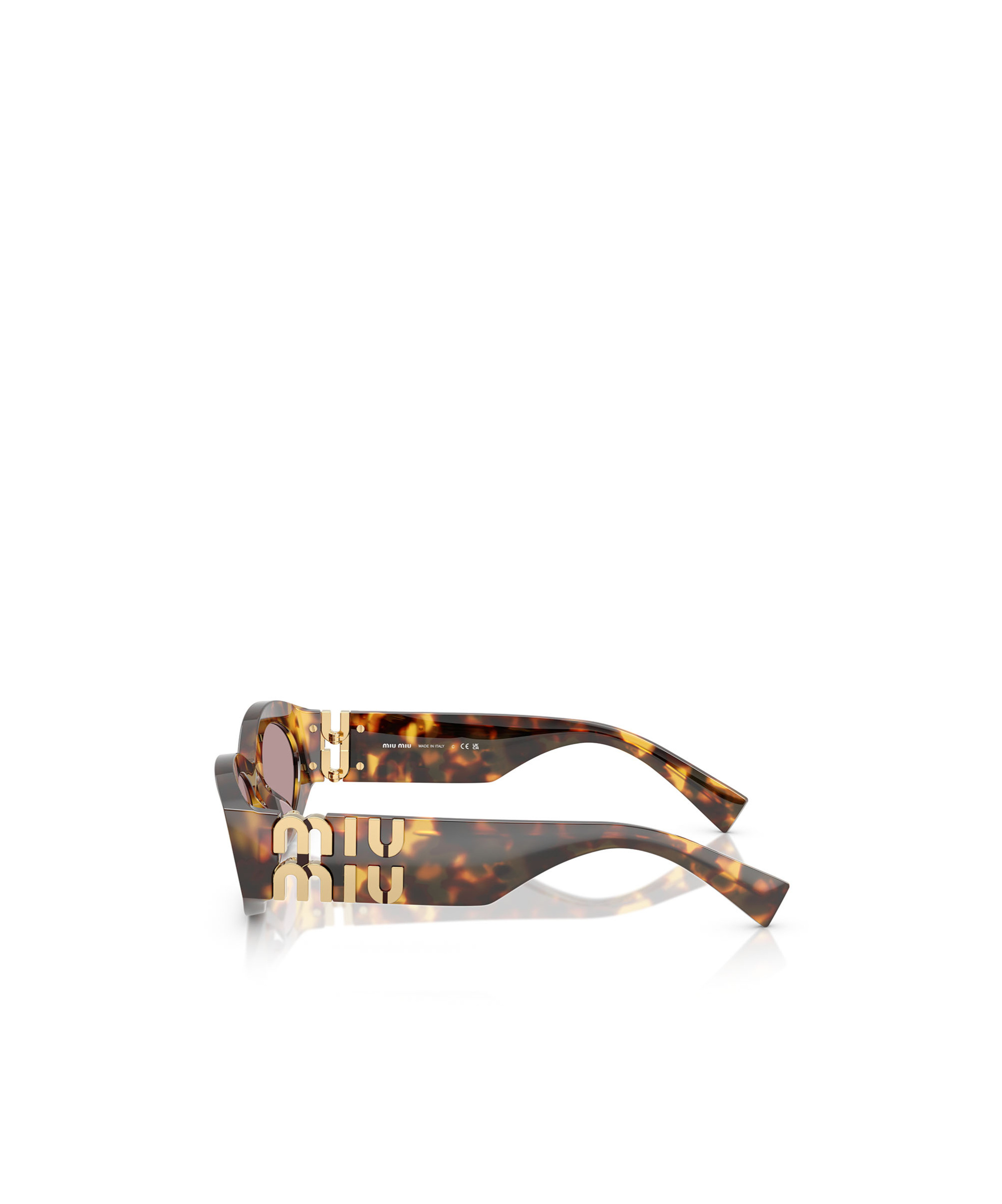 Miu Miu Logo Oval Acetate Sunglasses In Nude