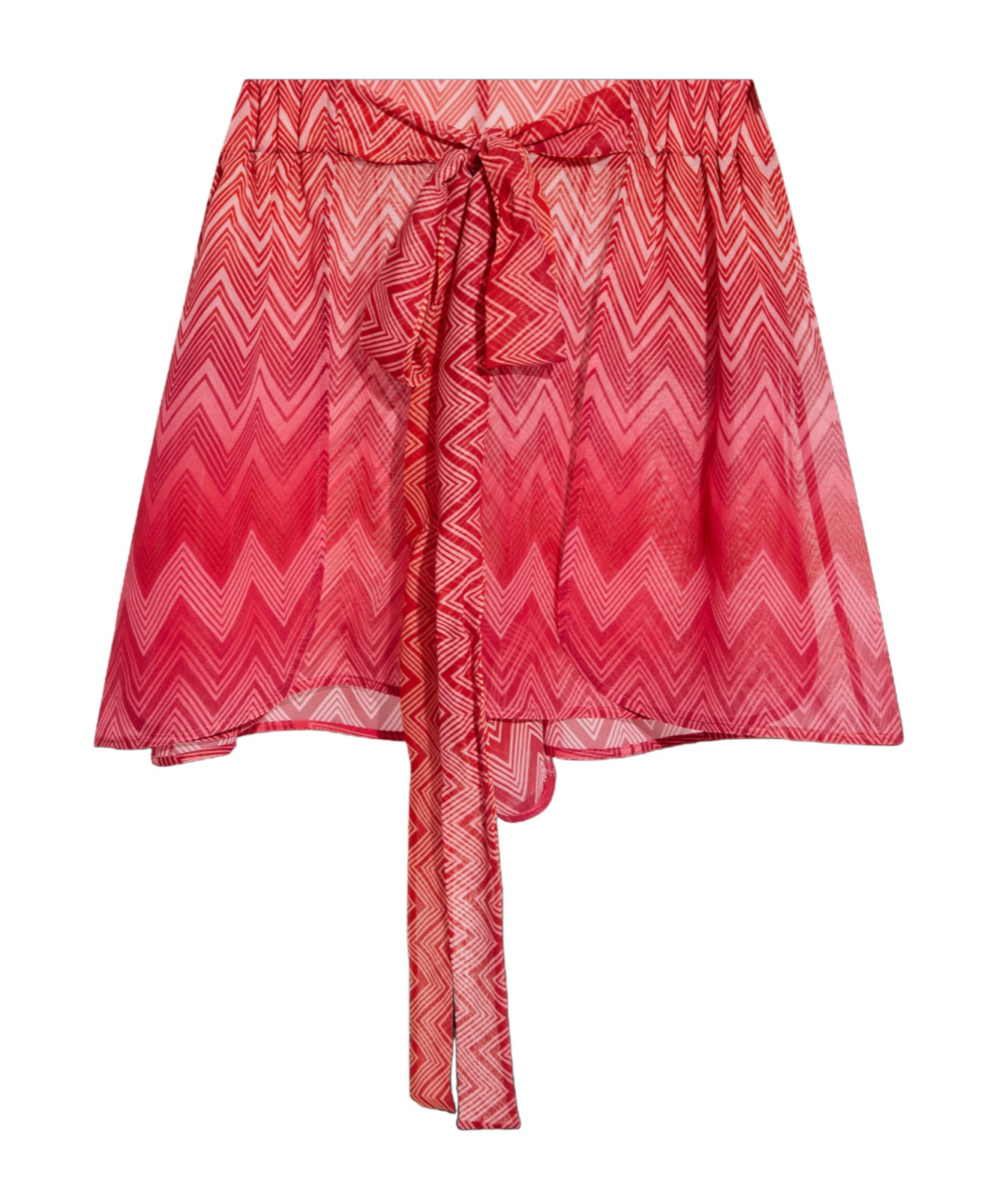 Missoni Printed Belted Satin Cover-up Shorts In Red