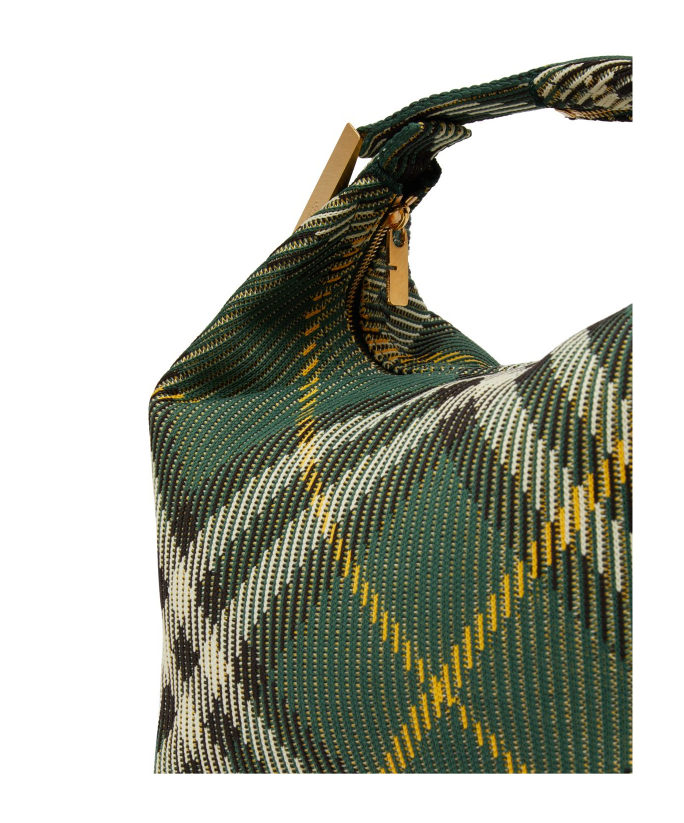 Shop Burberry Check Duffle Bag In Green