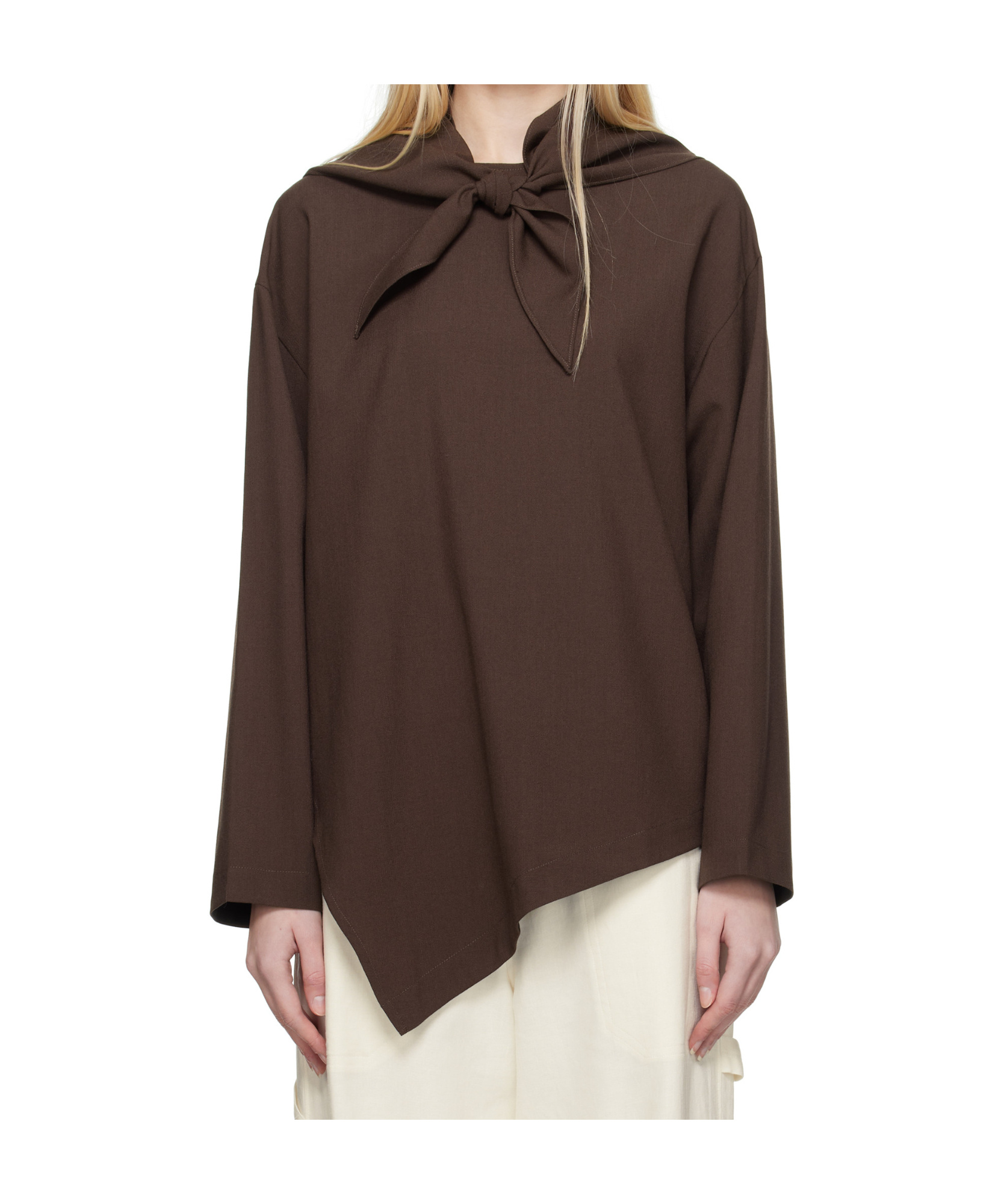 Studio Nicholson Brown Bute Blouse In Conker