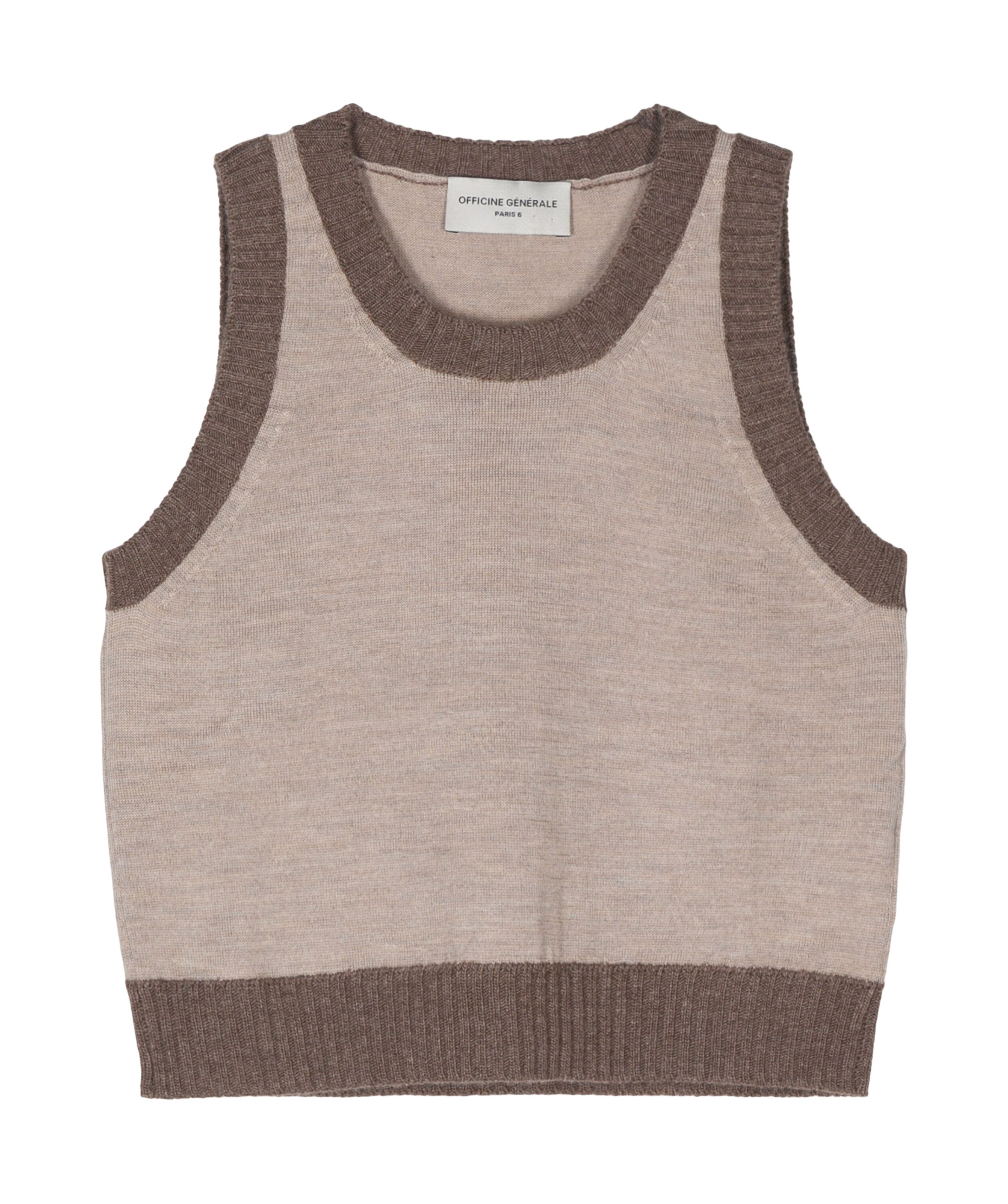 Officine Generale Gabriela Virgin Wool Tank Top In Nude