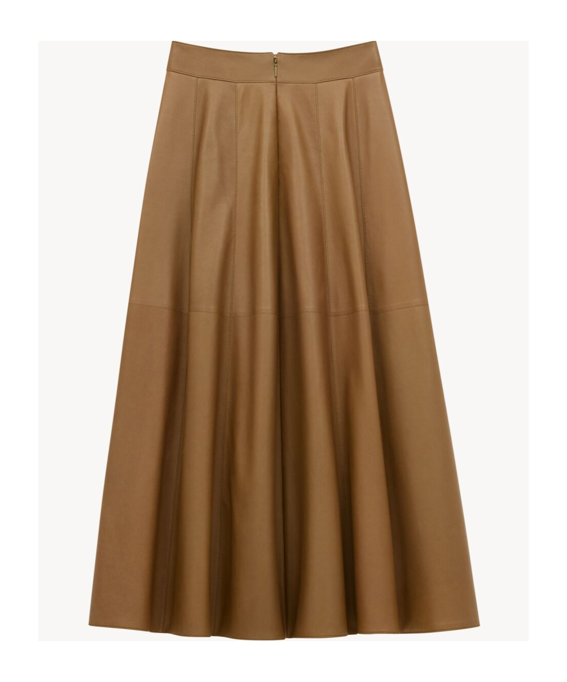 Saint Laurent Lambskin Maxi Skirt In Brown