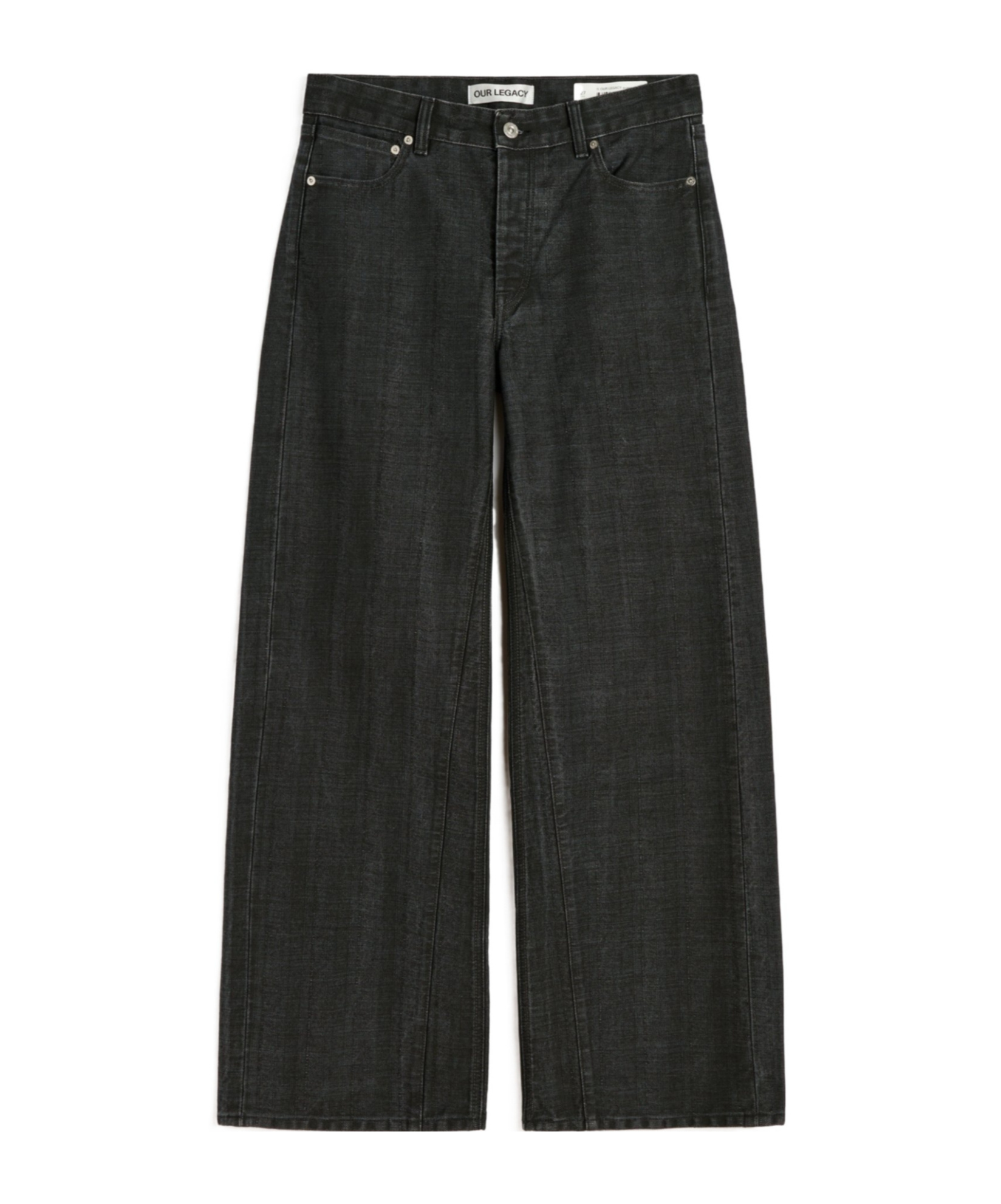 Our Legacy Treble Cut  Black Coated Herringbone In Black