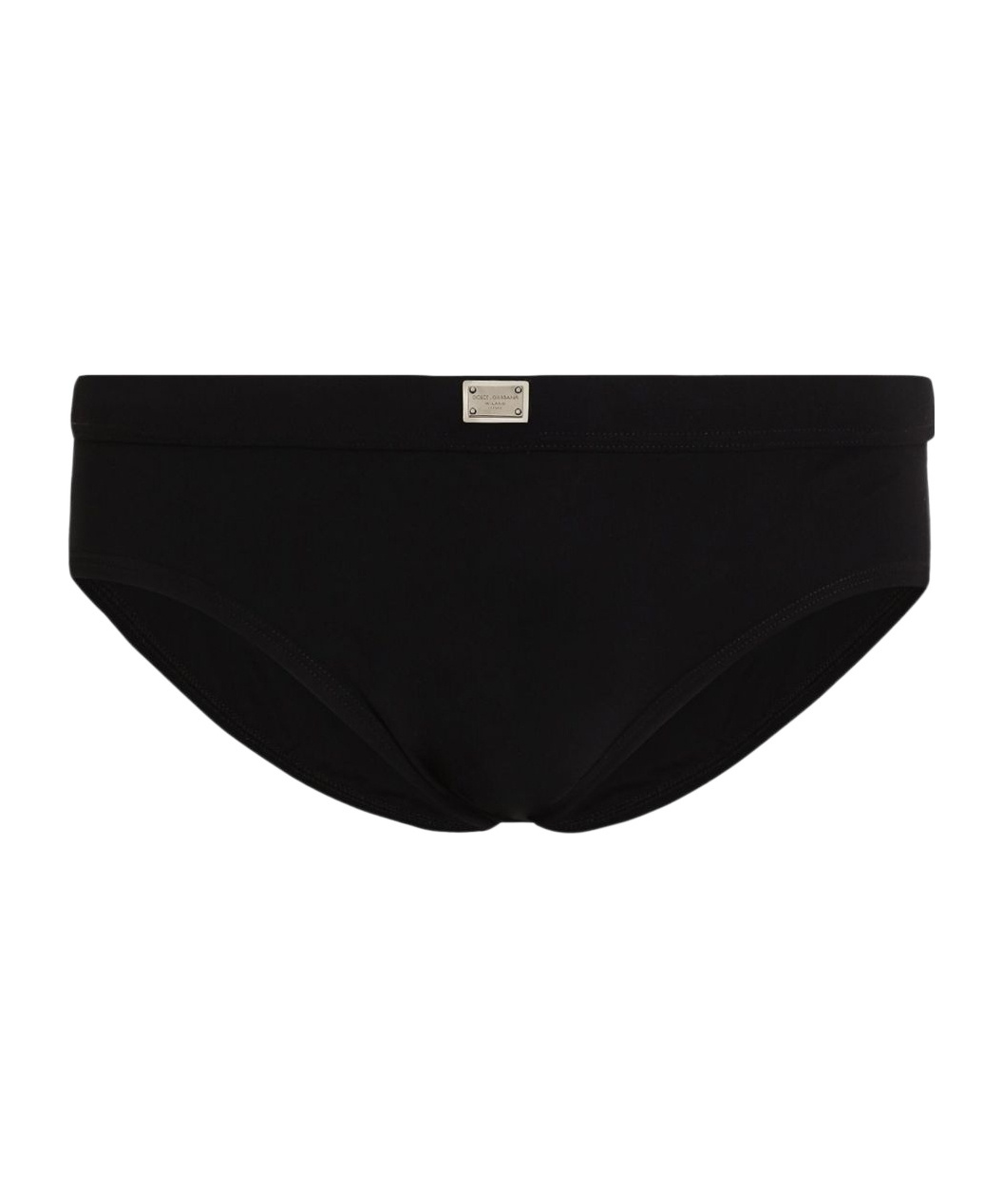 Dolce & Gabbana Logo-plaque Swim Trunks In Black