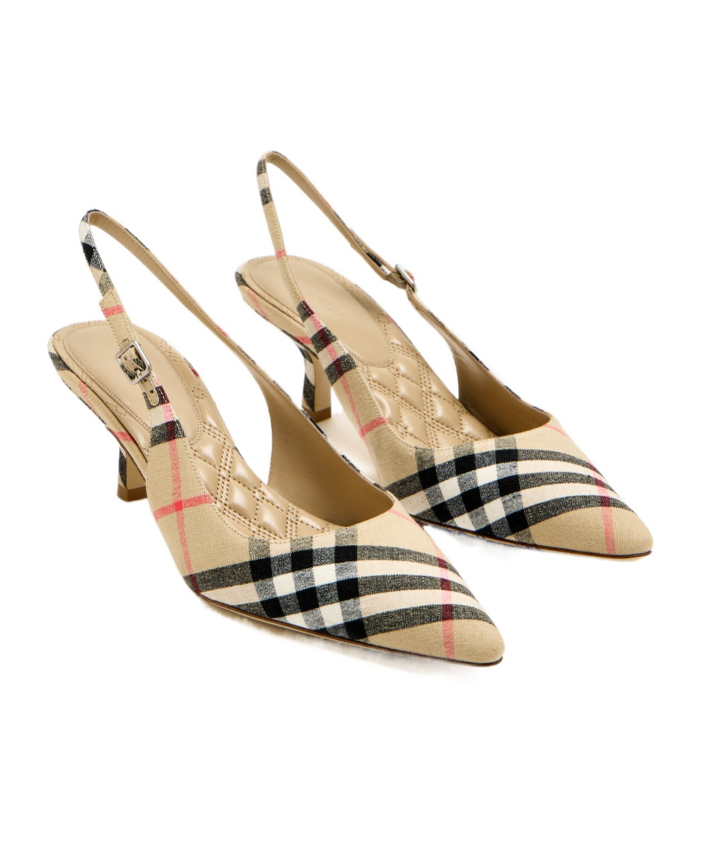 Burberry Women Dame Decollete With Check Motif In Multi