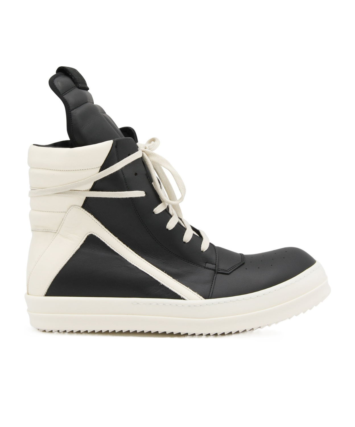 Rick Owens Geobasket Leather High-top Sneakers In White