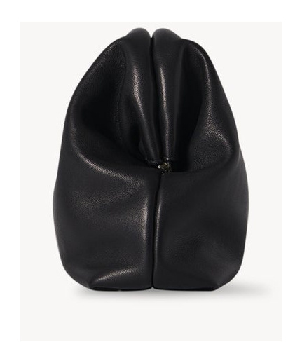 The Row Mira Clutch Bag In Saddle Leather In Black