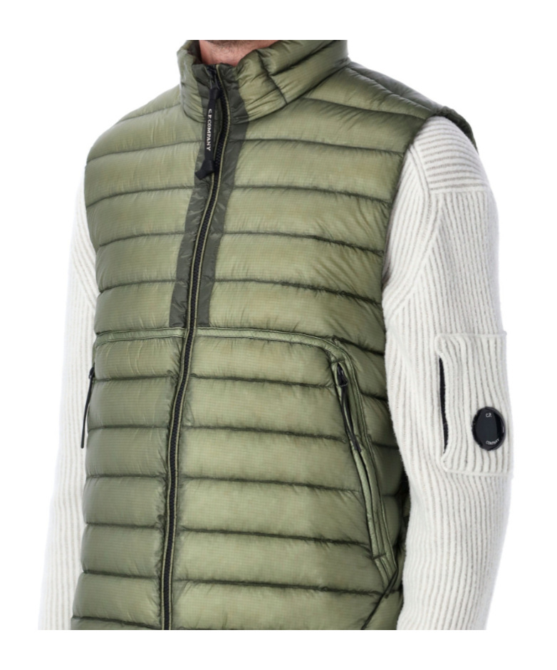C.p. Company Dd Shell Light Puffer Vest In Green