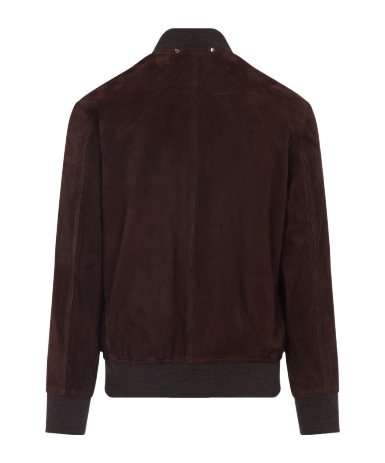 Paul Smith Red Lamb Suede Leather Regular Fit Bomber Jacket In Brown