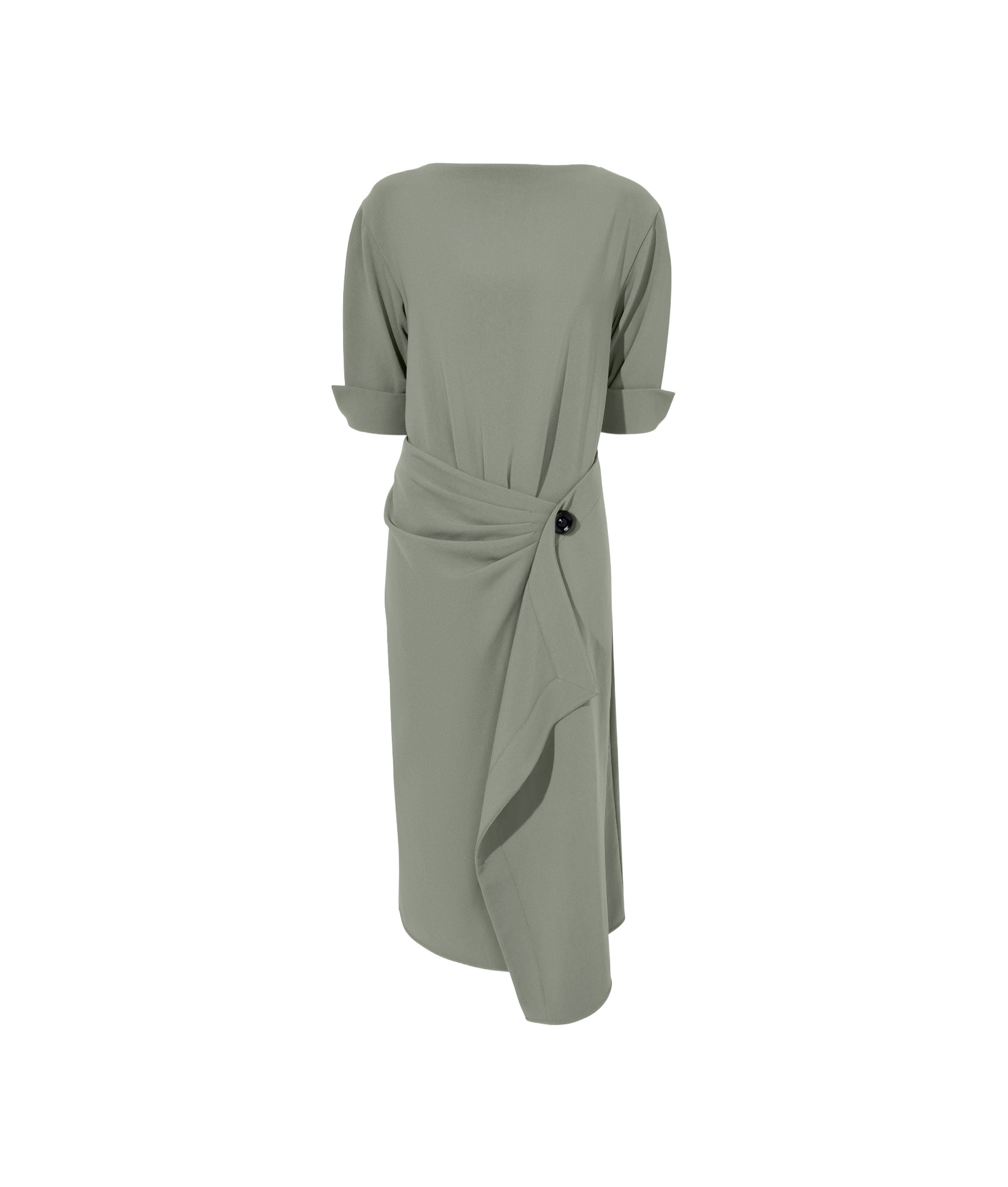 Proenza Schouler Maisie Dress In Matte Viscose Crepe In Wood In Gray