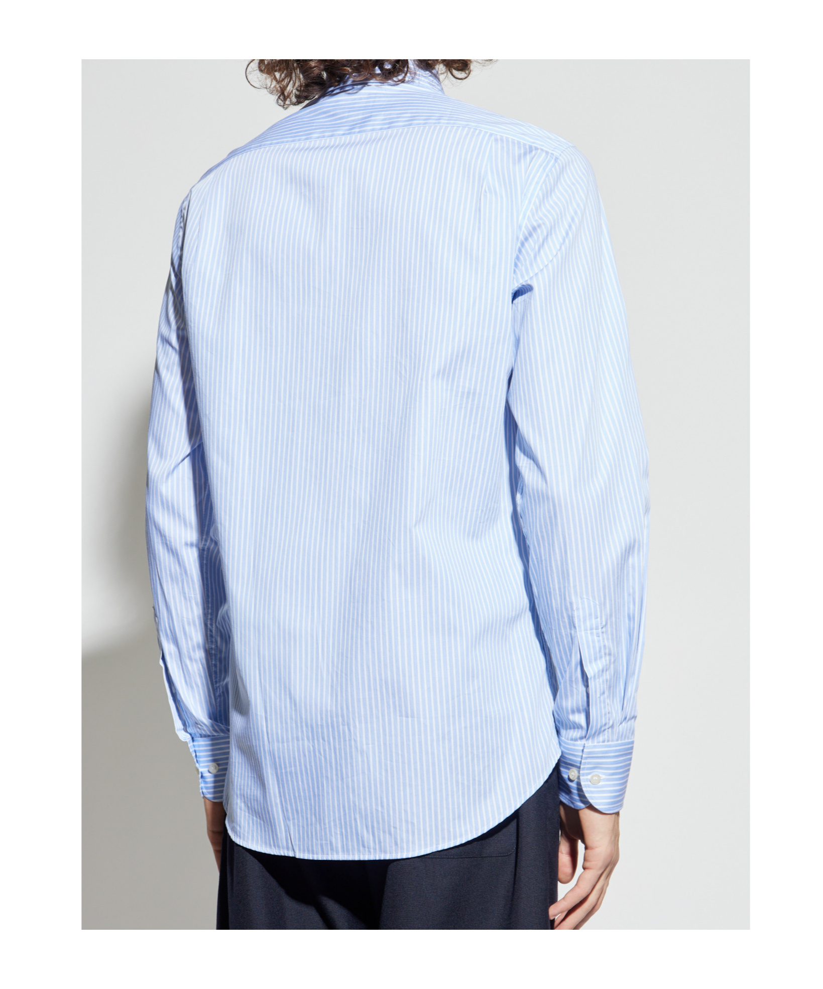 Paul & Shark Striped Cotton Shirt In Blue