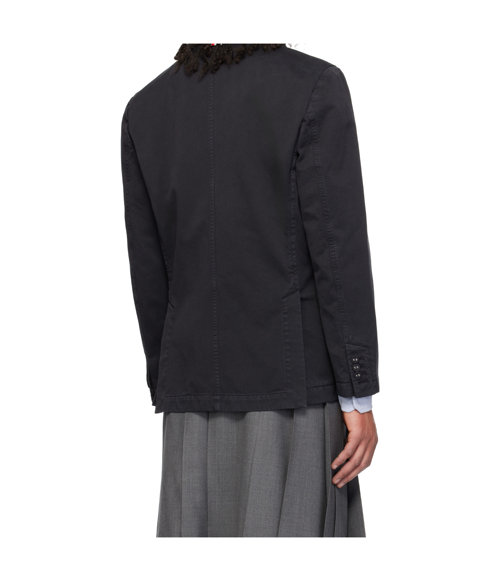Thom Browne Unconstructed Cotton Jacket In Black