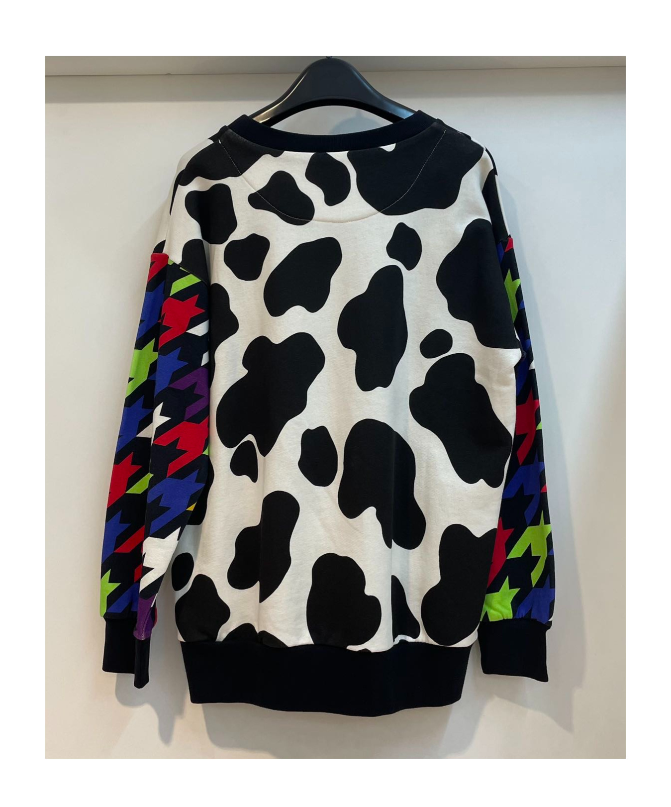 Moschino Round Collar Printed Sweatshirt In Black