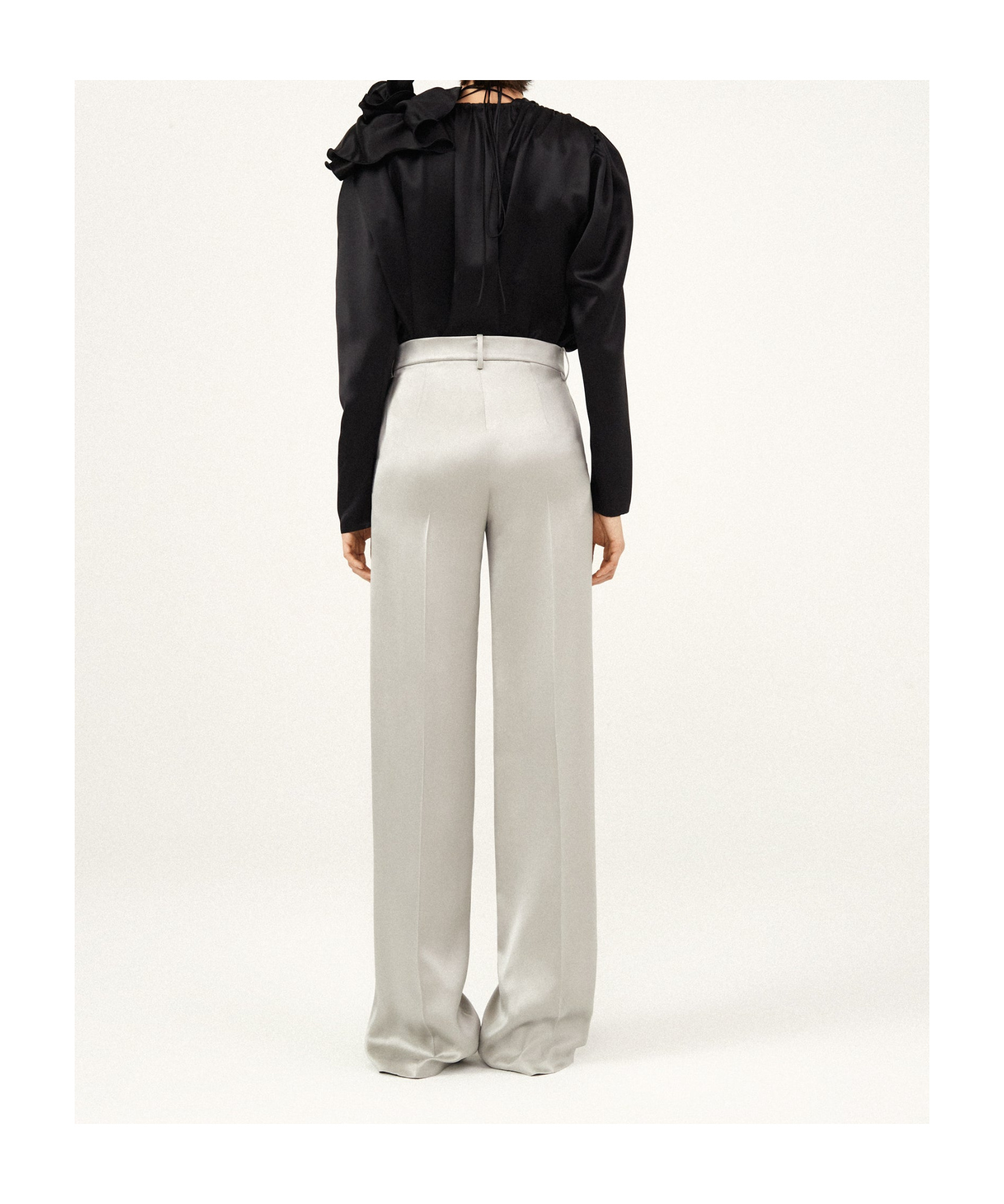 Magda Butrym Draped Floral V-neck Blouse In Black