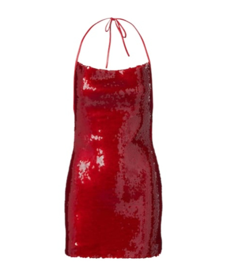 David Koma Sequined Minidress In Red