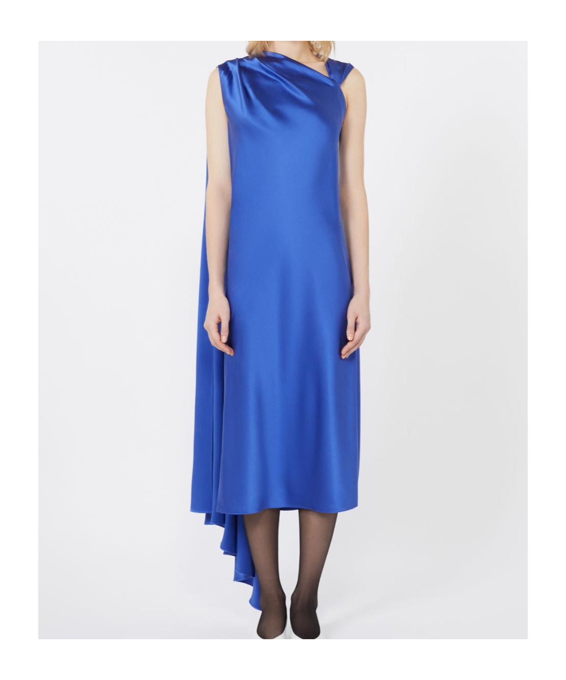 Max Mara Vestido De Cóctel De Raso De Seda In Blue