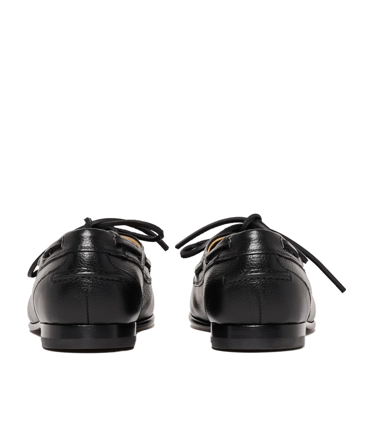 Scarosso Ginevro Leather Lace-up Boat Shoes In Black