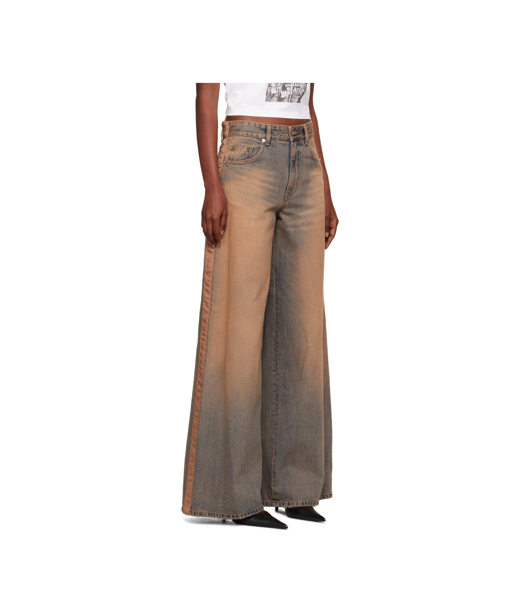 We11 Done Side-striped Denim Pants In Multi